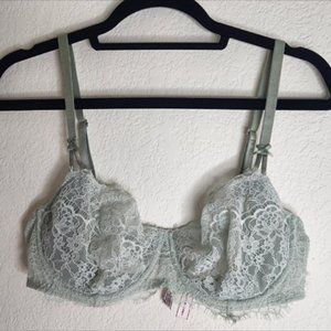 Wicked Unlined Ribbon Slot Lace Balconette Bra